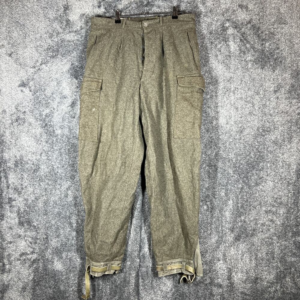 Vintage Wool Field Pants Mens 34x28 Green Cargo Military Army N 96 K 1940s